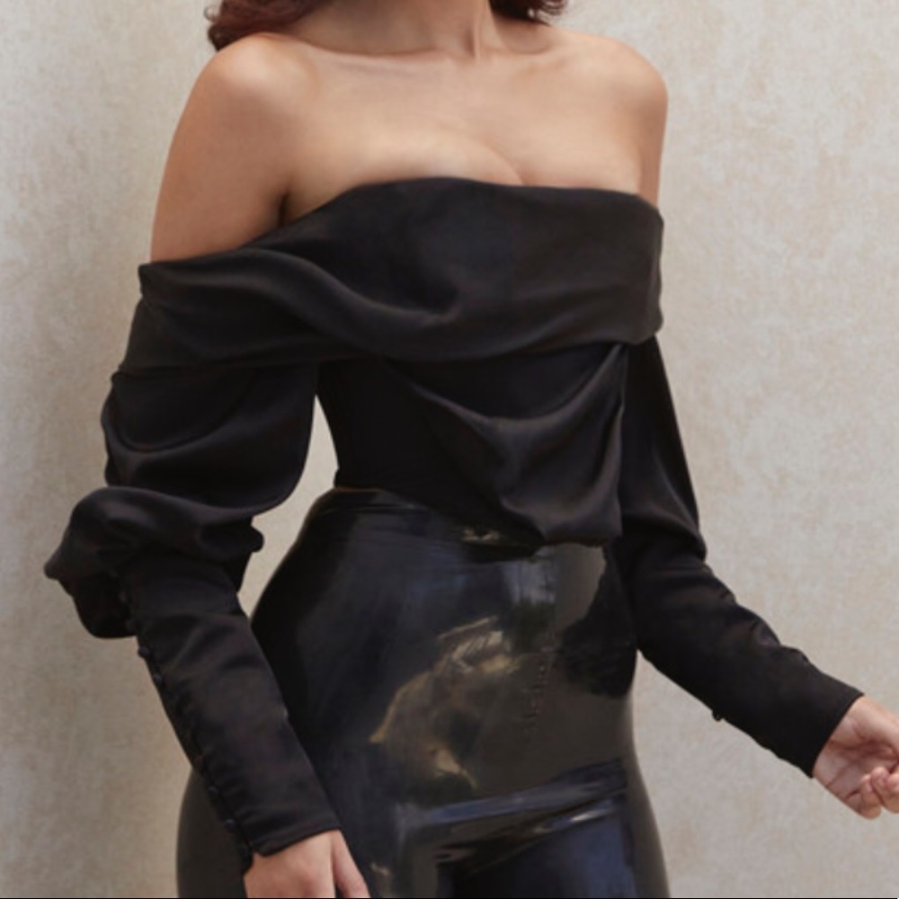 SCARLETT DUCHESS SATIN OFF SHOULDER CORSET TOP